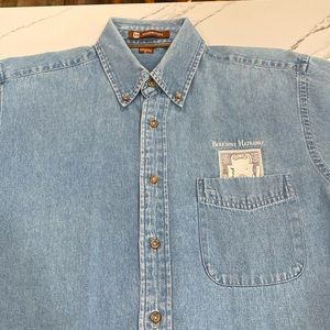 Berkshire Hathaway Shareholder Denim Shirt $100 Bill